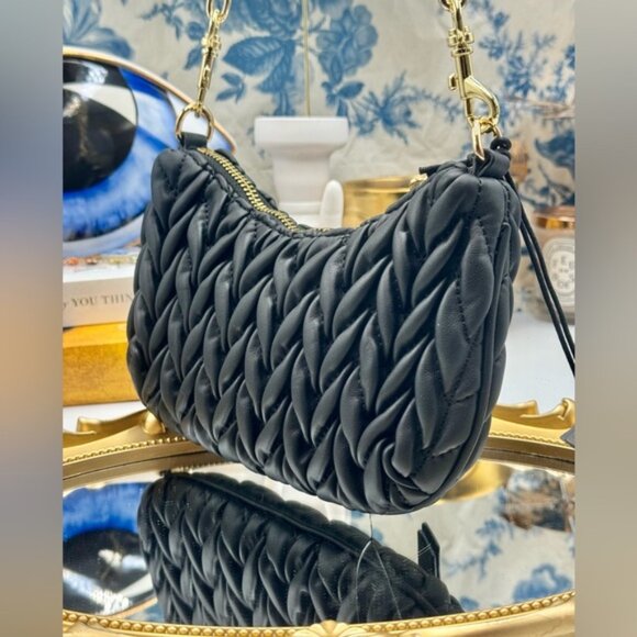 🆕 VERSACE JEANS COUTURE 🧿 NWT Black Mini Crunchy Bag - Picture 7 of 16